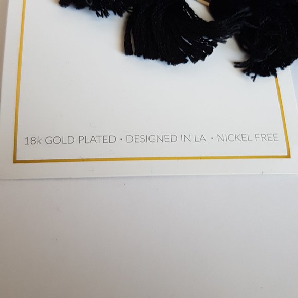 ☀️ Ettika Black Tassel 18K Gold Plated Earrings - Picture 5 of 7